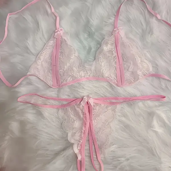 Sheer Tulle Lingerie Set with Sexy Split Panties