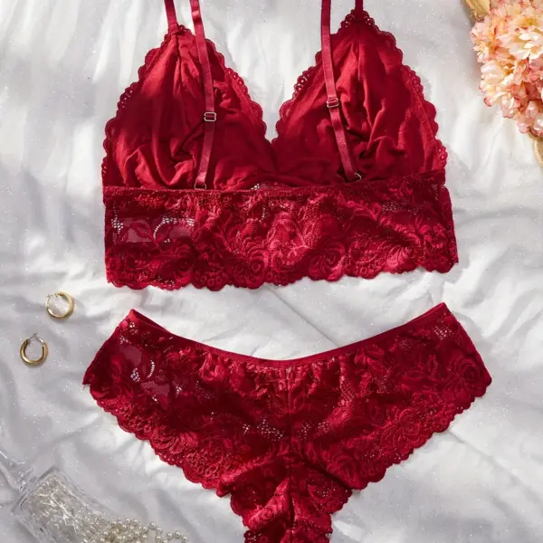 Valentine’s Day Sexy Lingerie Set for Women – Plus Size with Floral Pattern