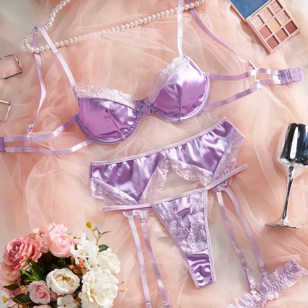 European and American Sexy Lingerie Four-Piece Set – High-Quality Sexy Bra and Lingerie