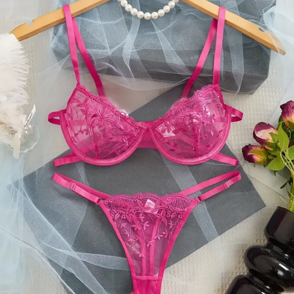 Thin Shoulder Strap Design Lingerie Set – Intimate Bra and Panties, Women's Sexy Wear